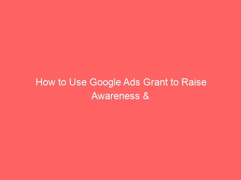 Read more about the article How to Use Google Ads Grant to Raise Awareness & Donations